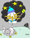 Cartoon: sweet dream (small) by yasar kemal turan tagged sweet,dream,carrots,rabbit,snowman,love
