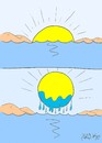 Cartoon: wet solar (small) by yasar kemal turan tagged wet,solar,sea,nature,landscape,sun
