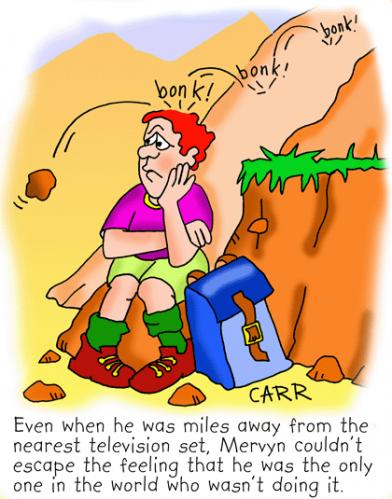 Cartoon: Getting away from it (medium) by carrtoons tagged outdoors,lonliness