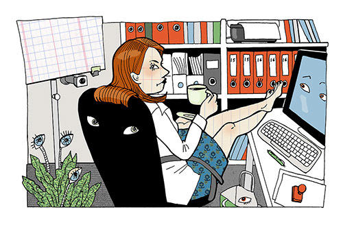 Cartoon: Unsichtbar bin ich dir nah (medium) by dodotes tagged büroalltag