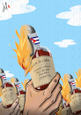 Cartoon: An explosive situation (small) by Emanuele Del Rosso tagged cuba,economy,coronavirus,cubans,protests
