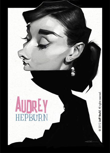 Cartoon: Audrey Hepburn by Jeff Stahl (medium) by Jeff Stahl tagged audrey,hepburn,actress,woman,lady,glamour,classy,hollywood,moviestar,caricature,jeff,stahl,illustration