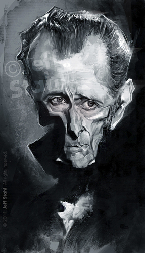 Cartoon: Peter Cushing (medium) by Jeff Stahl tagged peter,cushing,jeff,stahl,digital,painting,wacom,caricature