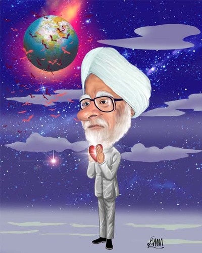 Cartoon: Manmohan Singh (medium) by aungminmin tagged manmohan,singh