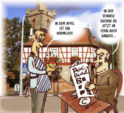 Cartoon: Wurmloch (medium) by Lutz-i tagged wurmloch,cern