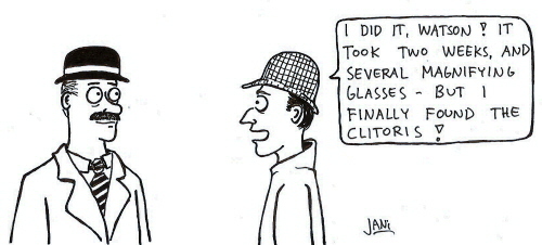Cartoon: A significant discovery (medium) by Jani The Rock tagged clitoris,discovery,sherlock