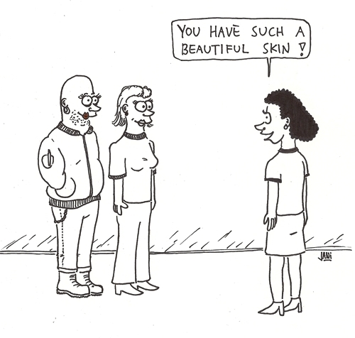 Cartoon: Beautiful skin (medium) by Jani The Rock tagged skin,beautiful,skinhead