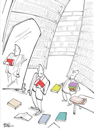 Cartoon: Have you noticed how intelligent (medium) by BONIL tagged vanity,reading,books,culture,bonil