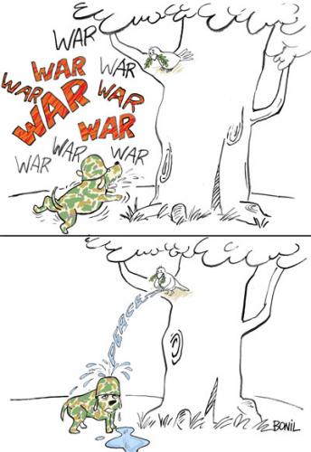 Cartoon: WAR and PEACE... (medium) by BONIL tagged war,peace,bonil