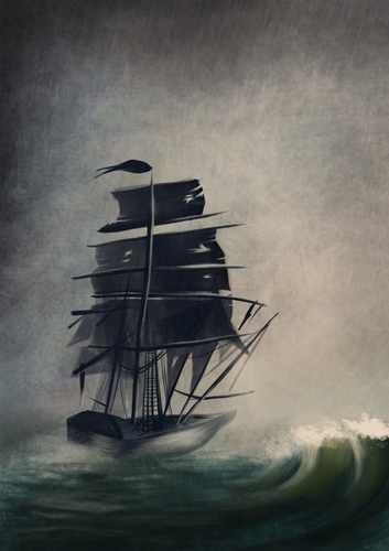 Cartoon: Escape (medium) by alesza tagged ship,sea,waves,escape