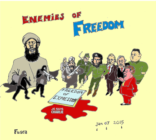 Cartoon: Enemies of Freedom (medium) by Fusca tagged jihad,terror,extremists,crime,freedom,islam