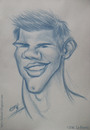 Cartoon: Taylor Lautner sketch (small) by lufreesz tagged taylor,lautner,twilight,caricature,new,moon,illustration,sketch
