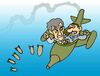 Cartoon: fight for the war lead (small) by fragocomics tagged gaddafi,libia,crisis,war,patrol,brent,gas,nato,station,coalition,europe,sarkozy,onu