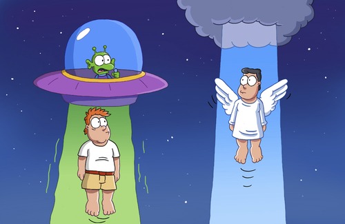 Cartoon: alien abduction (medium) by ChristianP tagged alien,abduction