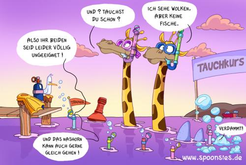 Cartoon: Giraffen (medium) by ChristianP tagged giraffen,tauchschule