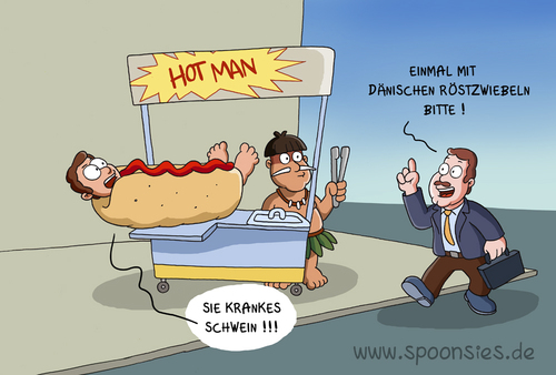 Cartoon: hot dog man (medium) by ChristianP tagged hot,dog,man