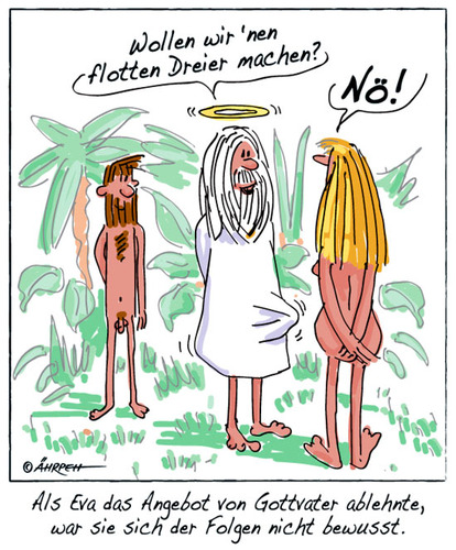 Cartoon: Falsche Antwort (medium) by rpeter tagged eva,adam,paradies,gott