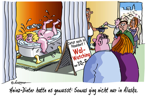 Cartoon: Im Trend (medium) by rpeter tagged wal,mann,frau,badewanne,nackt