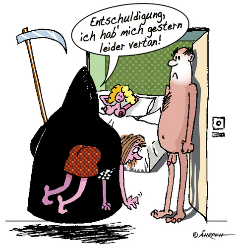 Cartoon: Kann ja mal vorkommen (medium) by rpeter tagged tod,mann,frau,bett,nackt
