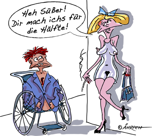 Cartoon: Rabatt (medium) by rpeter tagged rollstuhl,rotlicht,blasen