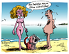 Cartoon: Neulich am FKK-Strand (small) by rpeter tagged fkk,mann,frau,liebe,nackt,sex,strand,meer,hund,würstchen