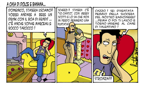 Cartoon: casa dolce e banana (medium) by ignant tagged dolce,gabbana,humor,satira,comic,strip,cartoon