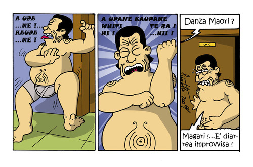 Cartoon: danza maori (medium) by ignant tagged danza,maori,new,zeland,humor