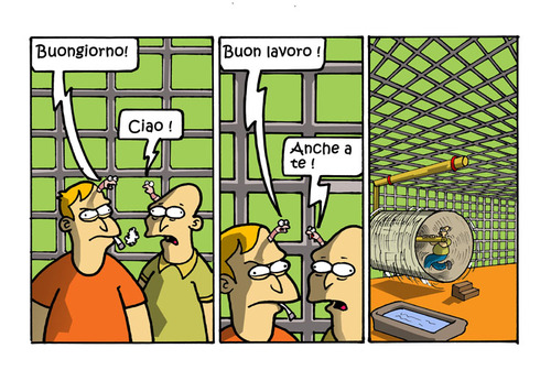Cartoon: homus cricetus (medium) by ignant tagged lavoro,job,humor,cartoon,comic,strip