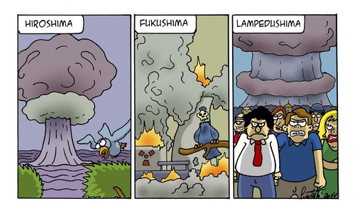 Cartoon: Lampedushima (medium) by ignant tagged profughi,libia,war,cartoon,comic,strip
