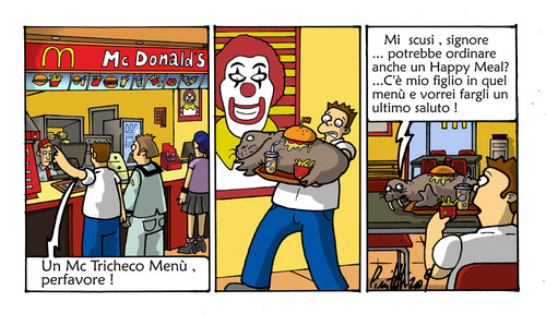 Cartoon: Mc Tricheco menu (medium) by ignant tagged mc,donald,cartoon,comic,strip
