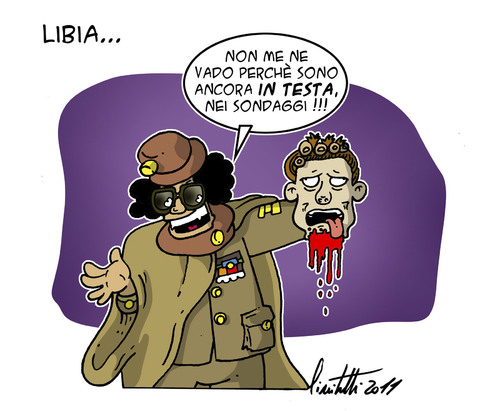 Cartoon: Sondaggi libici (medium) by ignant tagged gheddafi,libia,civil,war,cartoon,middle,est