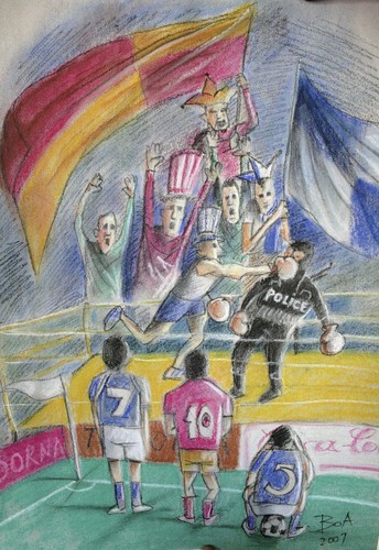 Cartoon: Football (medium) by boa tagged funny,romania,humor,comic,boa,cartoon,painting