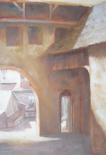 Cartoon: Sighisoara 5 (medium) by boa tagged painting,color,oil,boa,romania,painter,landscape