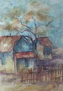 Cartoon: Red house (small) by boa tagged painting,color,oil,boa,romania,painter,landscape
