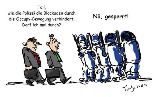 Cartoon: Blocklizei (medium) by TomSe tagged polizei,occupy,blockupy,banken,finanzkrise