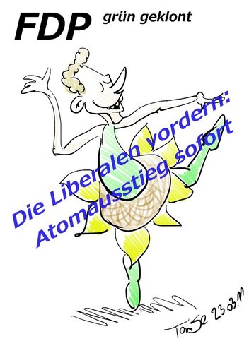 Cartoon: Grün geklont (medium) by TomSe tagged atomausstieg