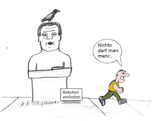Cartoon: Denkmal (medium) by Leviathan64 tagged denkmal,scheisse,vogel