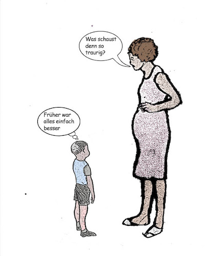 Cartoon: früher (medium) by Leviathan64 tagged mutter,kind