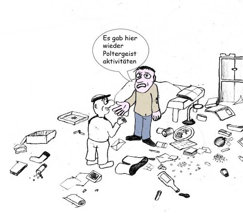 Cartoon: Poltergeist Spass (medium) by Leviathan64 tagged grusel,poltergeist