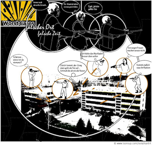 Cartoon: wrong place wrong time (medium) by Leviathan64 tagged amok,zufall,pech,wrong