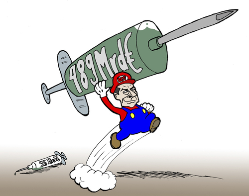 Cartoon: BCE (medium) by Weltasche tagged draghi,crisis,trichet,euro