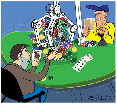 Cartoon: Big Bet (medium) by drawgood tagged poker,cards,game,gambling
