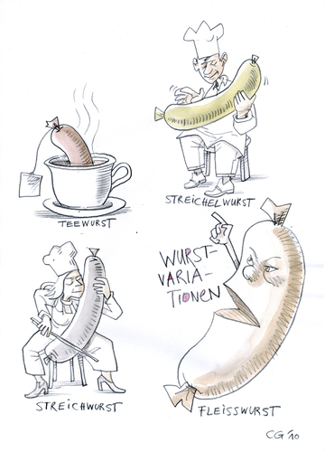 Cartoon: Wurstvariationen (medium) by Christoph Gremmer tagged wurst,fleisch