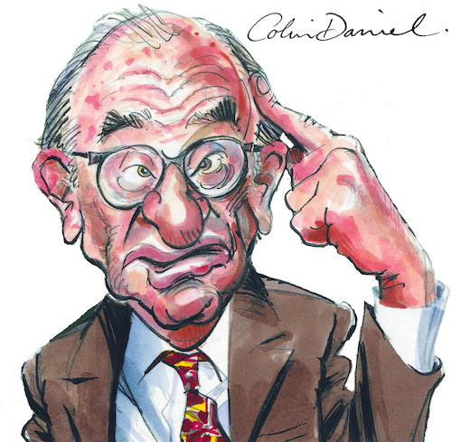 Cartoon: Alan Greenspan caricature (medium) by Colin A Daniel tagged alan,greenspan,caricature,colin,daniel