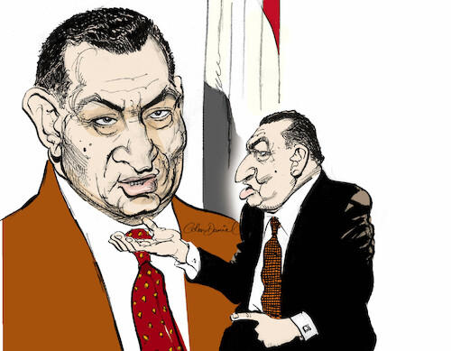 Cartoon: Hosni Mubarak caricature (medium) by Colin A Daniel tagged hosni,mubarak,caricature,colin,daniel