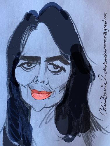 Cartoon: Julie Carmen caricature (medium) by Colin A Daniel tagged julie,carmen,caricature,cartoon,drawing