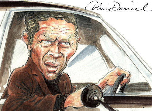 Cartoon: Steve McQueen caricature (medium) by Colin A Daniel tagged steve,mcqueen,caricature,colin,daniel