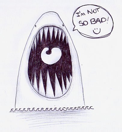 Cartoon: Im not so bad! (medium) by meiadoisa tagged shark