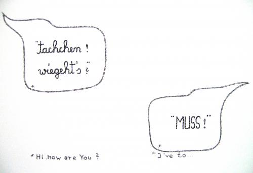 Cartoon: How are You. I have to (medium) by kirti ingerfurth tagged ki