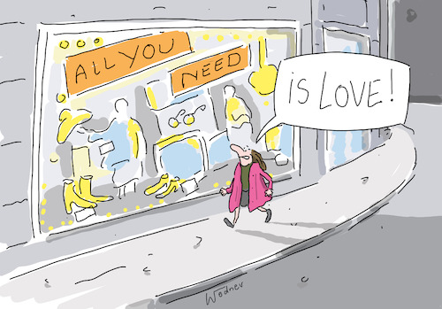 Cartoon: All you need (medium) by Wodner tagged konsum,beatles,musik,love,liebe,verbraucher